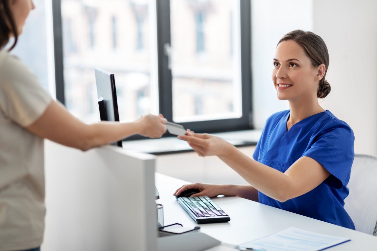 Healthcare worker receiving card
